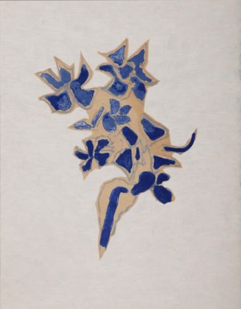 Lithographie Braque - Giroflée bleue, 1963