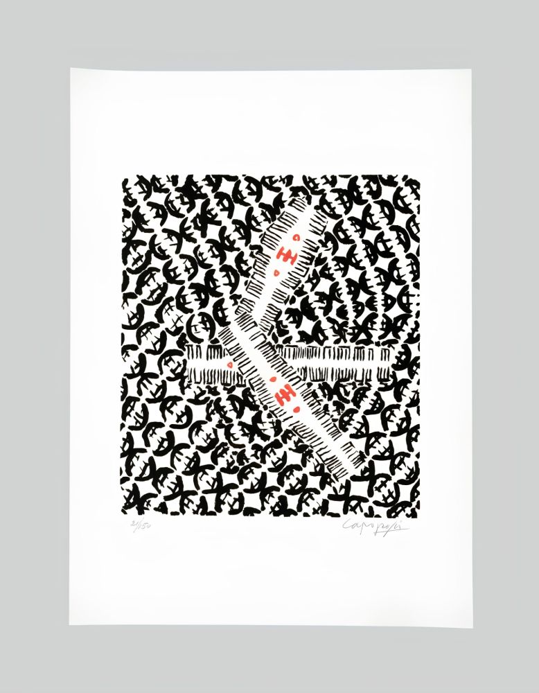 Lithographie Capogrossi - Giuseppe capogrossi (1900–1972) - Lithography on Fabriano paper - 1957