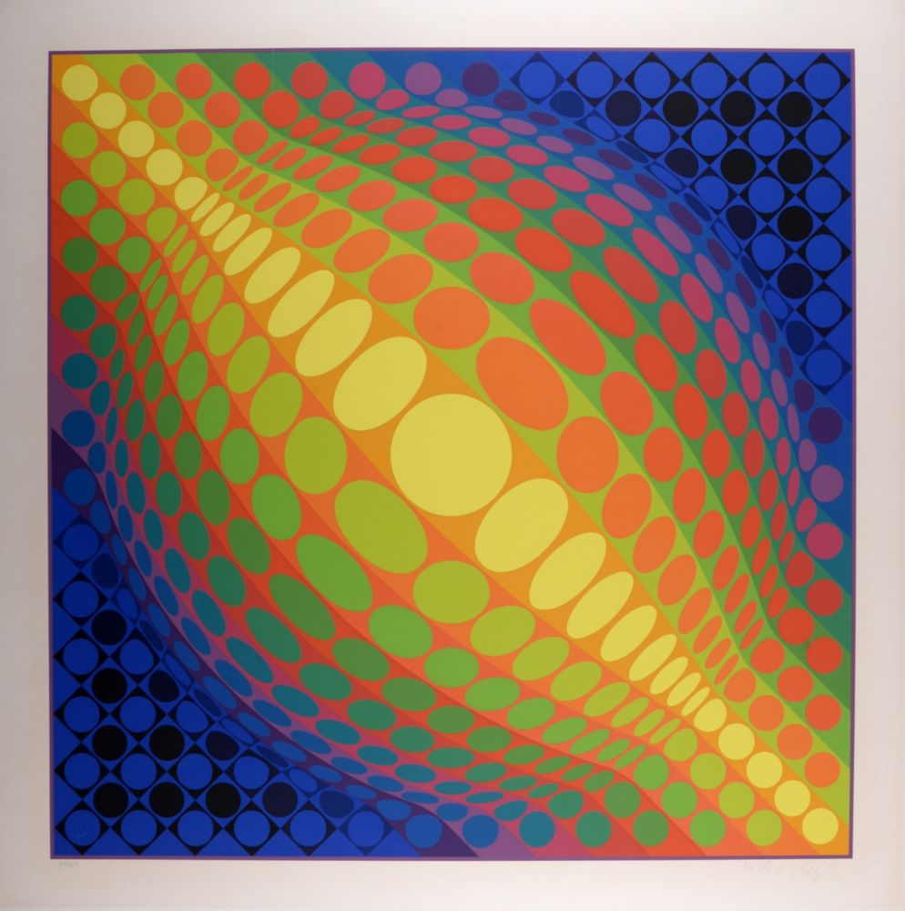 Siebdruck Vasarely - Globe, 1974 - Hand-signed