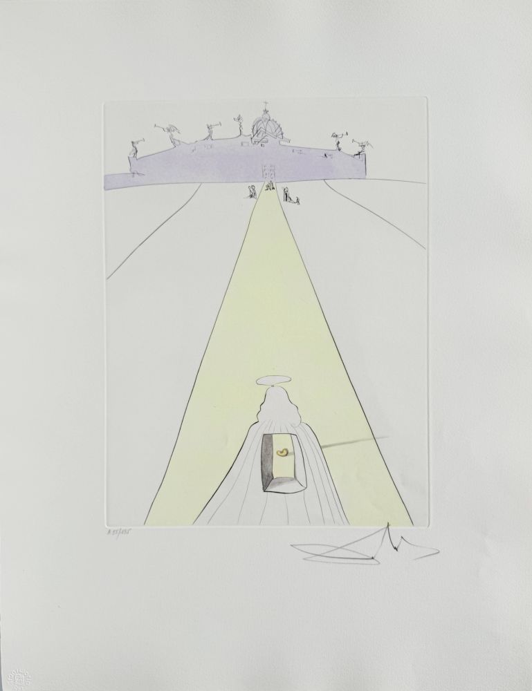 Radierung Dali - God, Time, Space, and the Pope
