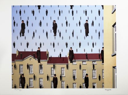 Lithographie Magritte - Golconde (Golconda)