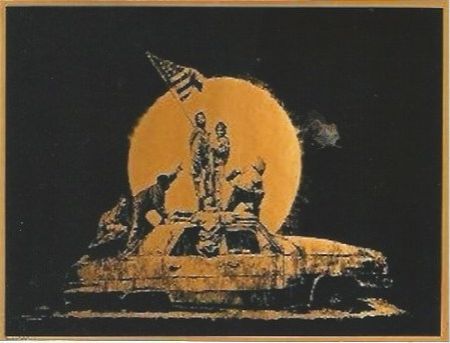 Siebdruck Banksy - Gold Flag 