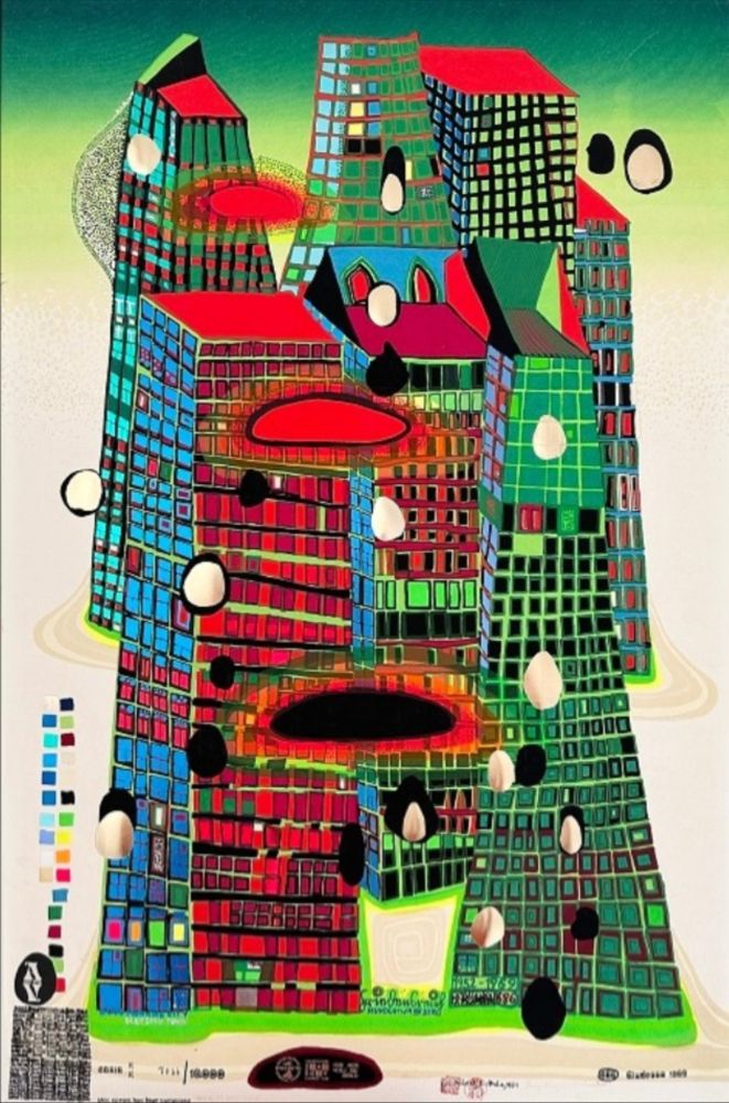 Siebdruck Hundertwasser - Good Morning City
