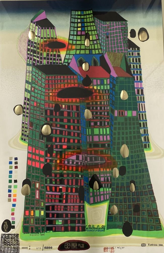 Siebdruck Hundertwasser - GOOD MORNING CITY - BLEEDING TOWN 