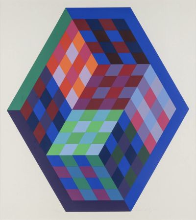 Siebdruck Vasarely - Gordes Tridim
