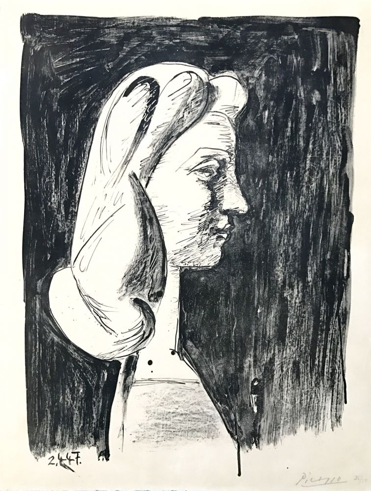 Lithographie Picasso - Grand Profil  (Francoise Gilot)