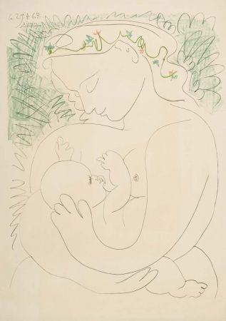 Lithographie Picasso - Grande maternite
