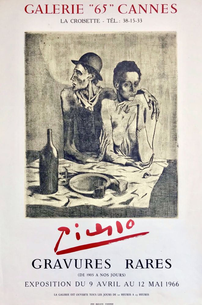 Lithographie Picasso - Gravures Rares ' Galerie 65 '