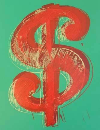Siebdruck Warhol - Green Dollar