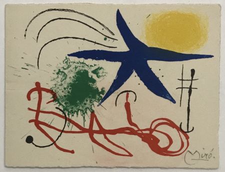 Lithographie Miró - Greeting Card