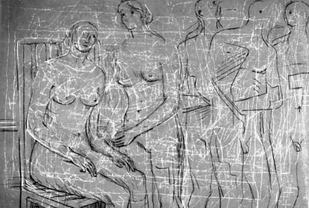 Lithographie Moore - Group of figures
