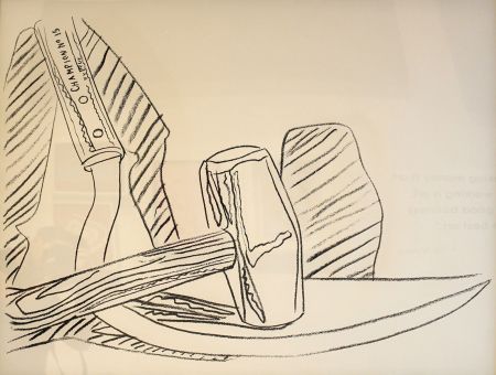 Siebdruck Warhol - Hammer and Sickle 162 (Black and White) Unique