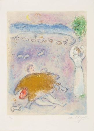 Lithographie Chagall - (handsigned) La Ruse de Dorcon, from Daphnis et Chloé