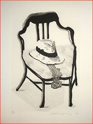 Radierung Und Aquatinta Hockney - Hat on Chair