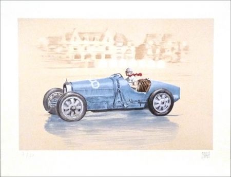 Lithographie Lavictoire - Helle Nice - Bugatti