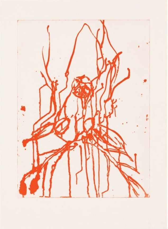 Lithographie Baselitz - Hirsch I (rot)