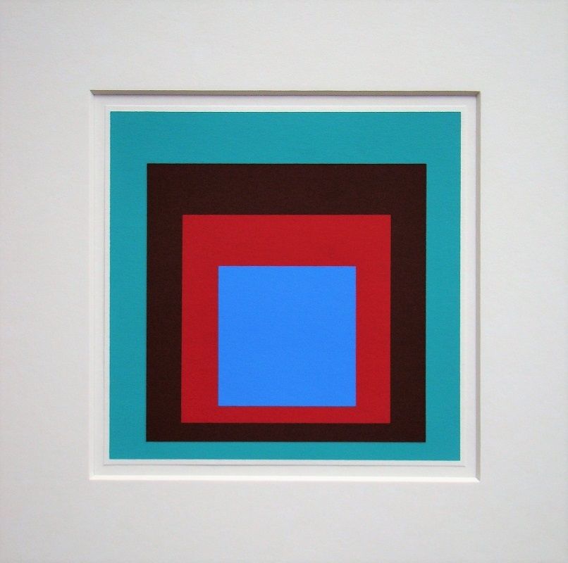 Siebdruck Albers - Homage to the Square - Protected Blue,1957