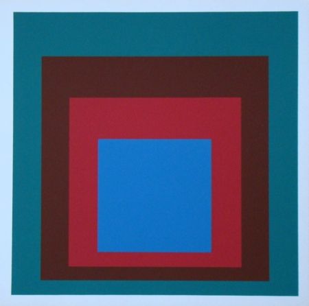 Siebdruck Albers - Homage to the Square - Protected Blue, 1957