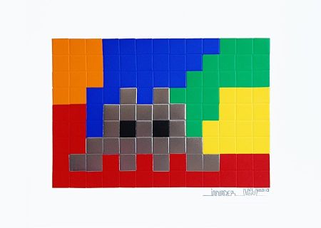 Siebdruck Invader - Home : Lego Silver
