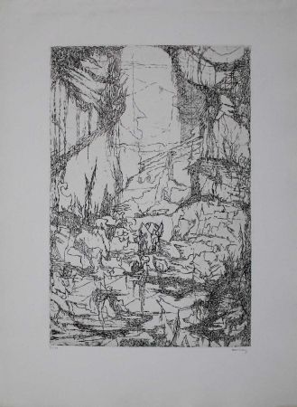 Stich Eliasberg - Hommage à Dürer (Phantasielandschaft für Dürer)