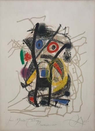 Lithographie Miró - Hommage à Hélion 