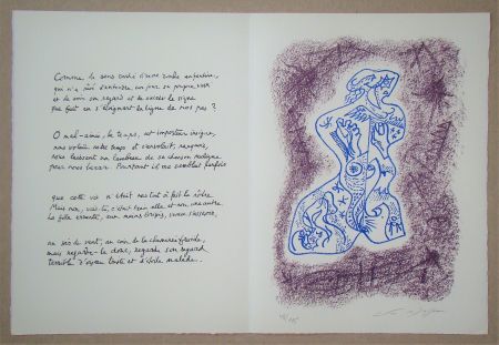 Lithographie Masson - Hommage à Jean Cassou, 1978