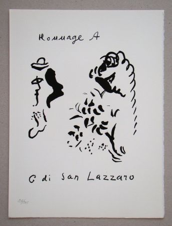 Lithographie Chagall - Hommage à San Lazzaro