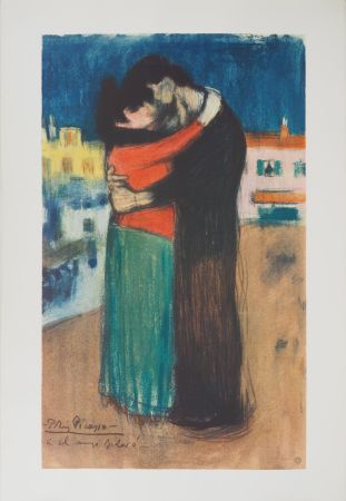 Lithographie Picasso - Hommage à Toulouse-Lautrec : Couple amoureux, c