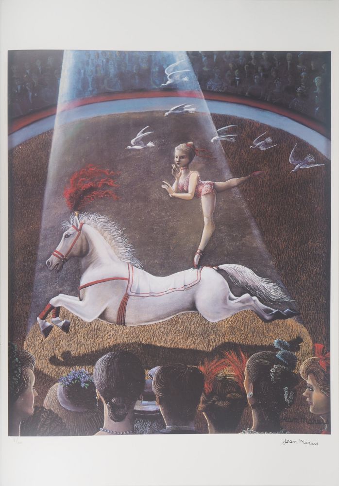 Lithographie Marais  - Hommage à Toulouse-Lautrec : Le cirque