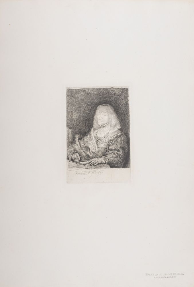 Heliogravüre Rembrandt - Homme avec chaine et croix