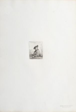 Heliogravüre Rembrandt - Homme sous une treille