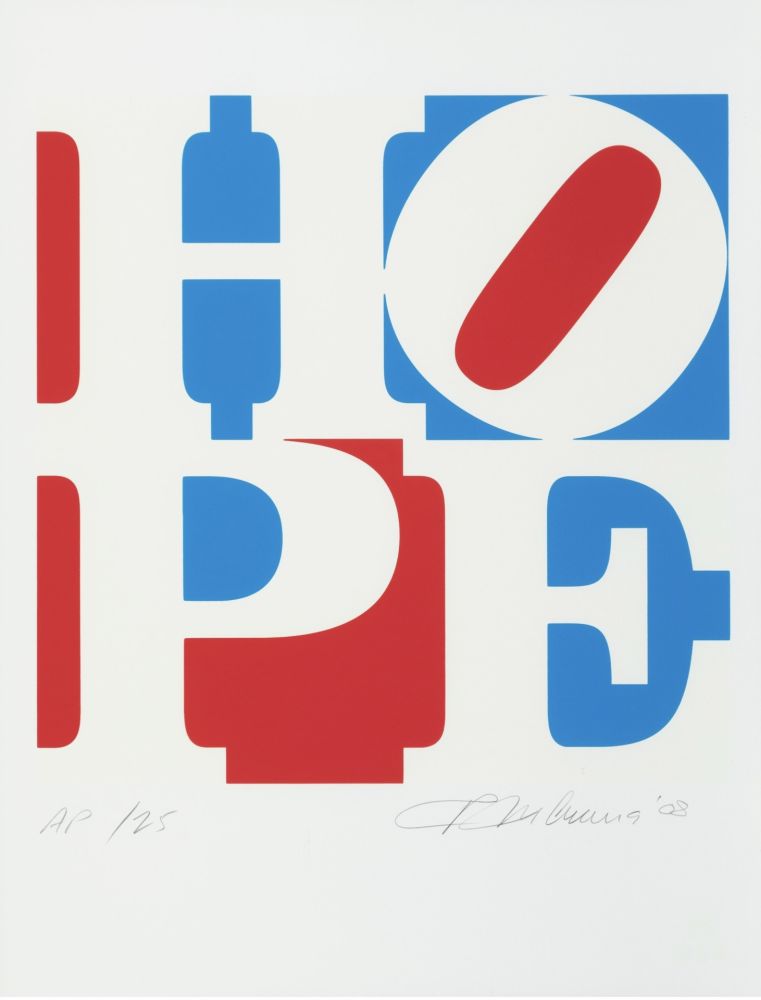 Siebdruck Indiana - Hope (Red, White, and Blue)