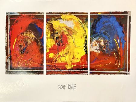 Digitale Druckgrafik Knie - Horse Triptych