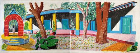 Lithographie Hockney - Hotel Acatlan: Second Day from the 