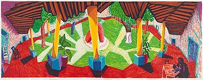 Lithographie Hockney - Hotel, Acatlan: two weeks later 