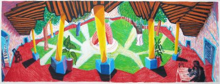 Lithographie Hockney - Hotel Acatlan: Two Weeks Later from 
