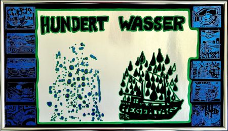 Siebdruck Hundertwasser - Hundertwasser a rainy day on the Regentag