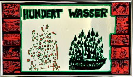 Siebdruck Hundertwasser - Hundertwasser a rainy day on the Regentag