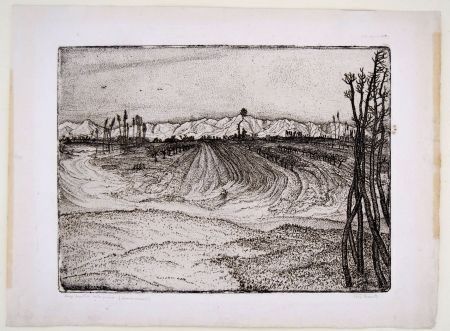 Stich Bozzetti -  I CAMPI DEVASTATI DALLA PIENA (The fields devastated by the flood), second version. 