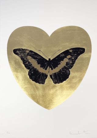 Siebdruck Hirst - I Love You - Gold Leaf/ Black/ Cool Gold