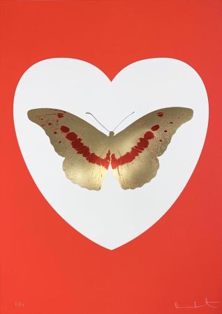 Siebdruck Hirst - I Love You - White/ Red/ Cool Gold/ Poppy Red
