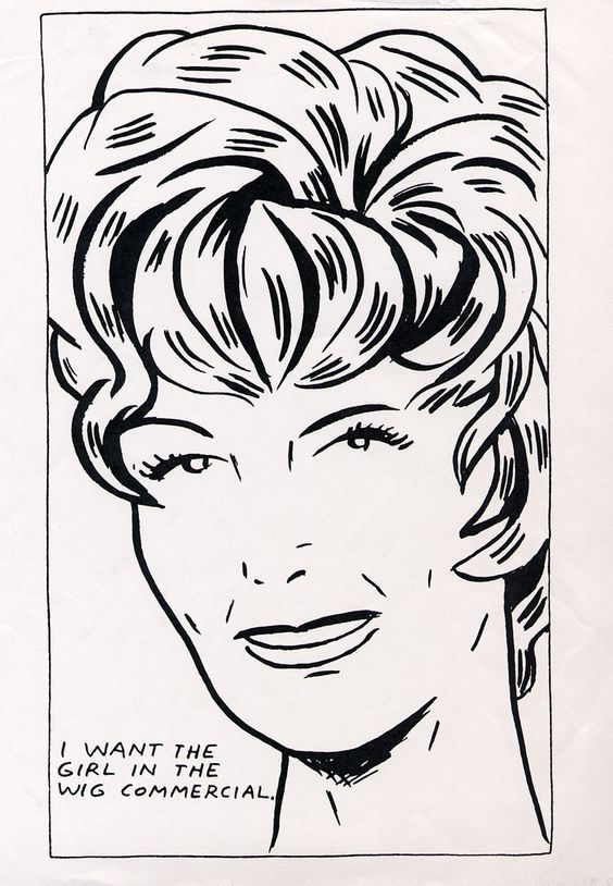Siebdruck Pettibon - I Want To Be The Girl In The Wig Commercial