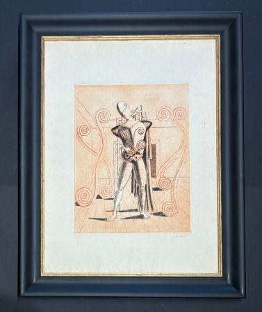 Lithographie De Chirico - Il trovatore nella stanza del mistero ( unique proof )