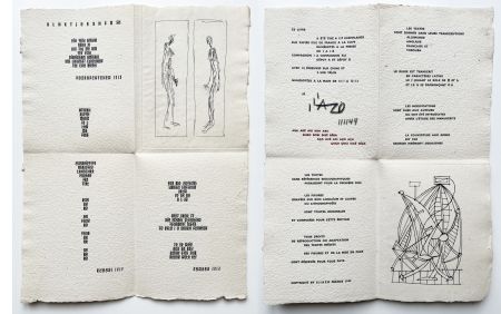 Illustriertes Buch Giacometti - ILIAZD (Ilia Zdanevitch, dit.)‎ ‎POÉSIE DE MOTS INCONNUS.‎ Gravures de Giacometti, Picasso, Matisse, Braque, Miro, Léger, Chagall, etc. (1949)
