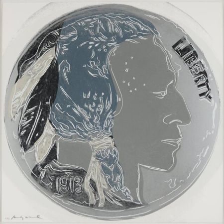 Siebdruck Warhol - Indian Head Nickel