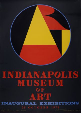 Siebdruck Indiana - Indianapolis Museum of Art, Inaugural Exhibitions, 1970 - Hand-signed