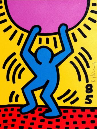 Lithographie Haring - International Youth Year