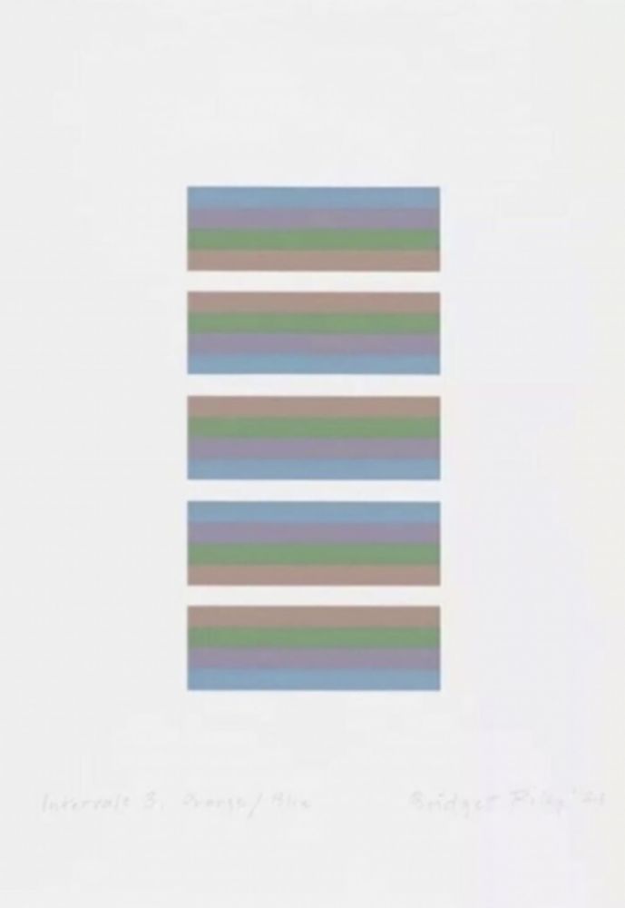 Siebdruck Riley - Intervals 3 - Orange / Blue