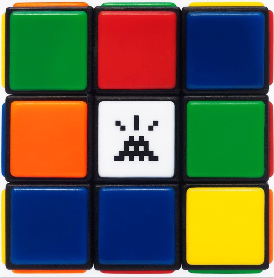Digitale Druckgrafik Invader - Invaded Cube