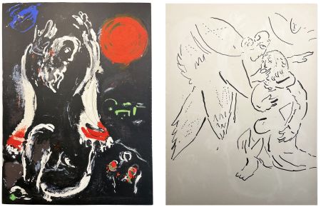 Lithographie Chagall - ISAÏE et Isaïe sous l'inspiration divine (La Bible, 1956)